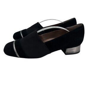 Betty Muller Concept Women's Gobi Loafer‎ Size 6.5 M Black Suede With Pewter
